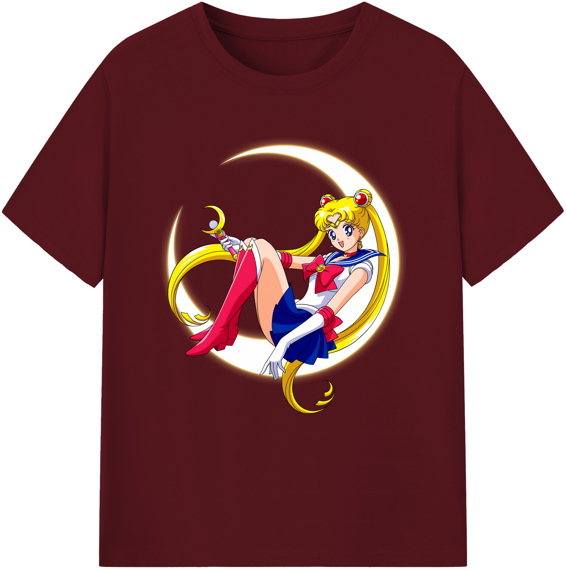 （画像用） 美少女戦士セーラームーン 月野 うさぎ つきの うさぎ Sailor Moon Tsukino Usagi 綿100％半袖Tシャツ（フロントプリント）